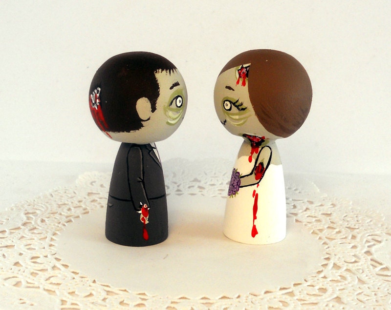 Zombie Wedding Cake Toppers