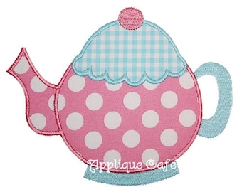 053 Teapot Machine Embroidery Applique Design