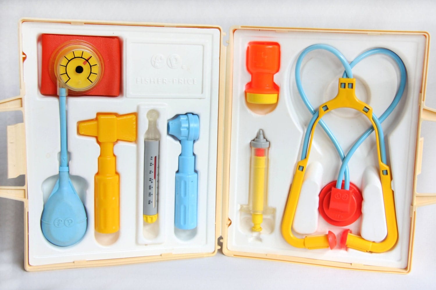 Vintage Fisher Price Medical Kit Toy Doctor Kit 1970 Vintage