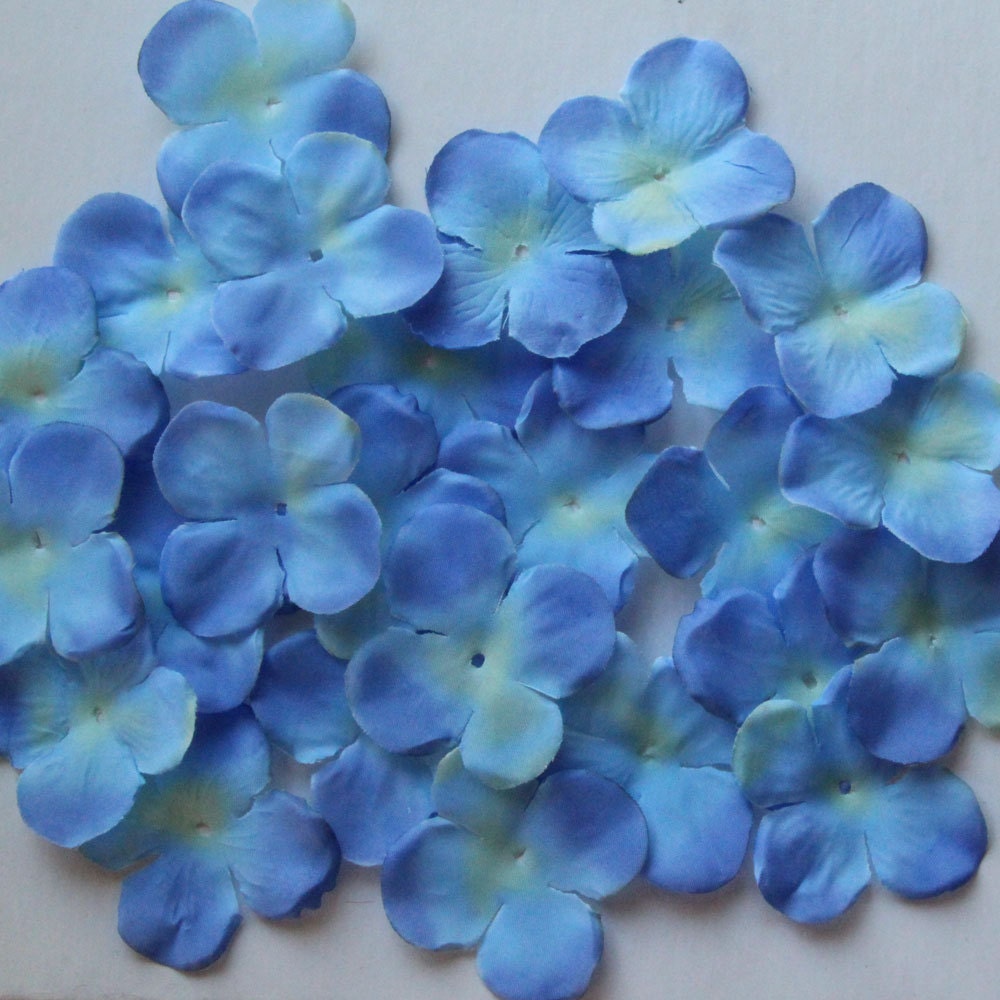 Blue Hydrangea Fabric Flower Embellishment 50 by bbdsupplies