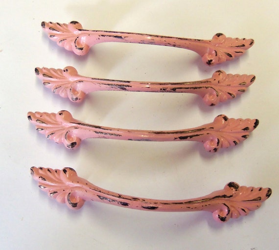 FREE SHIPPING Bow Drawer Pulls Vintage Pink by prettyware on Etsy
