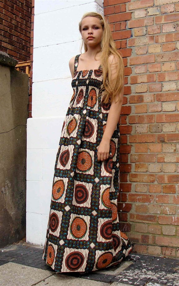 D&D Maxi African Print Dress M and L