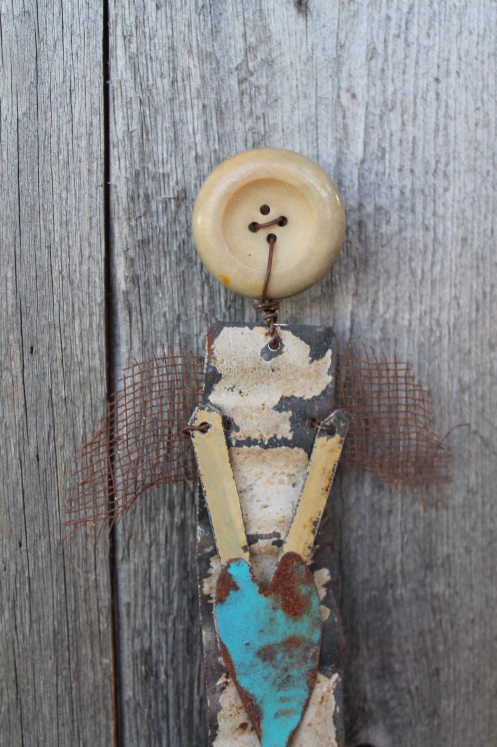 handmade rustic funky angel wall decor or ornament