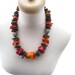 Huge Red Coral Unpolished Raw Dark Baltic Amber Necklace Natural Orange Earty Colors Statement Extra Large