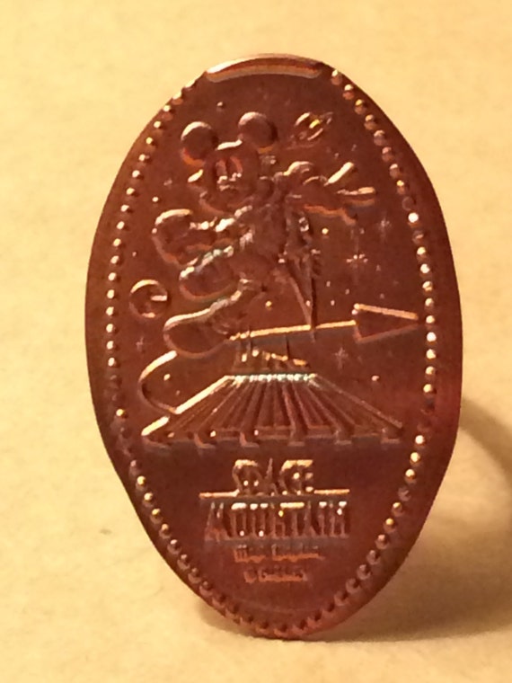 CLEARANCE Mickey Mouse Space Mountain pressed penny ring