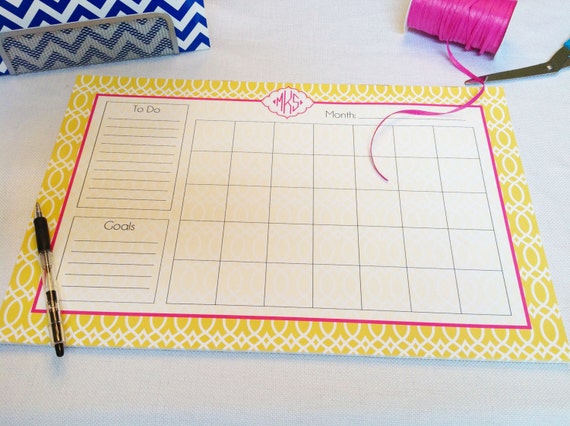 Calendar Note Pad or Desk Planner Design Your Own