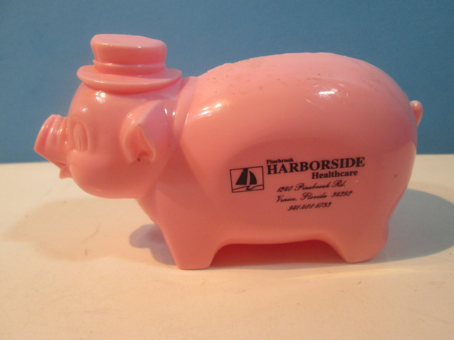 vintage pink plastic still piggy bank harborside by njdigfinds