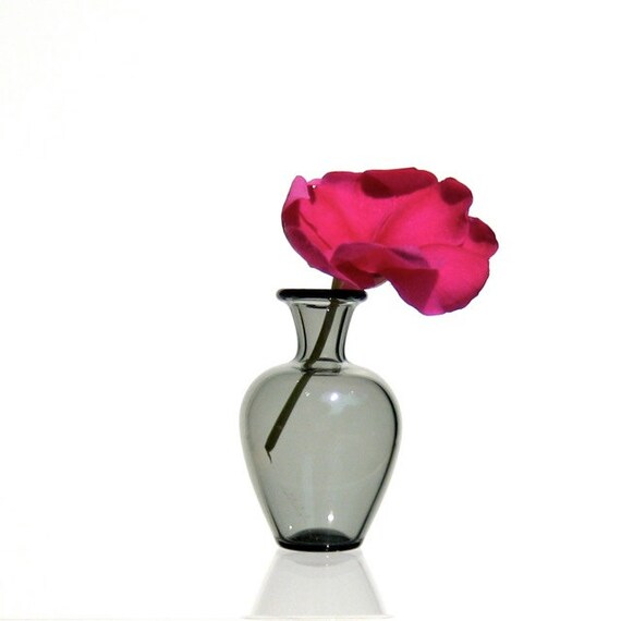 Miniature Vase in Gray Hand Blown Glass