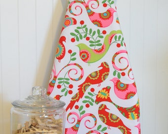 Designer Ironing Board Cover - Michael Miller's Pretty Bird in Santa Red