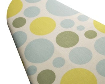 PADDED Ironing Board Cover made with Heather Bailey Nicey Jane Dream Dots blue yellow green select your size