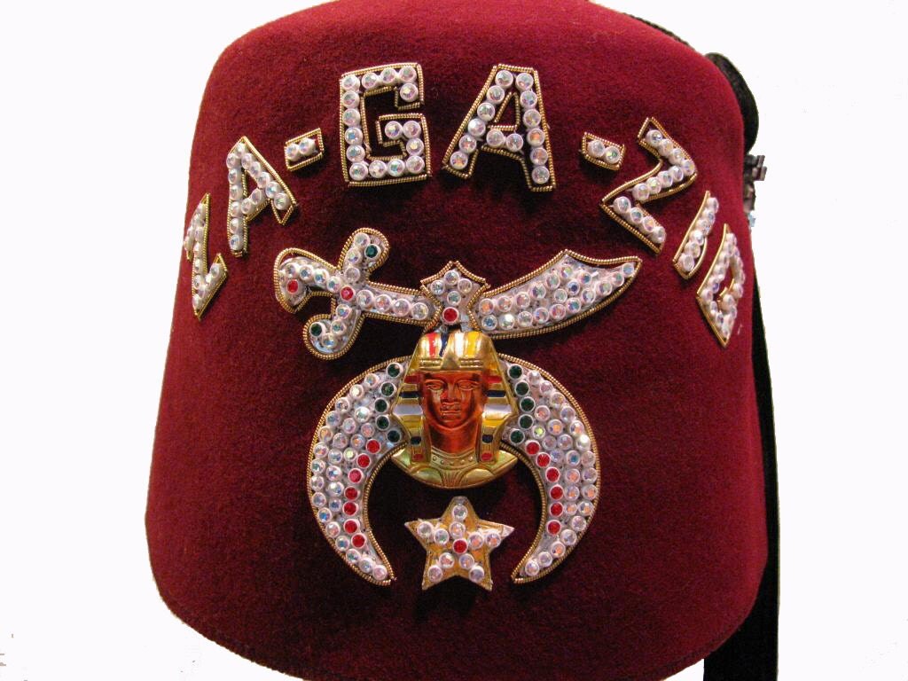 ZaGaZig Shriners Fez with Tassel Mens Vintage Red Felt