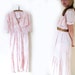 SALE // vintage 1980s dress // pink and white // floral print // oops california // pintuck // size medium m // large l