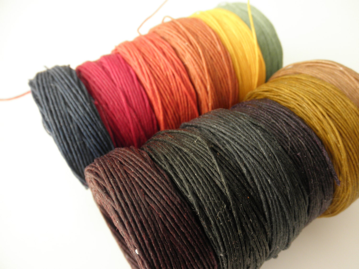 waxed linen thread 12 spools beading crafts