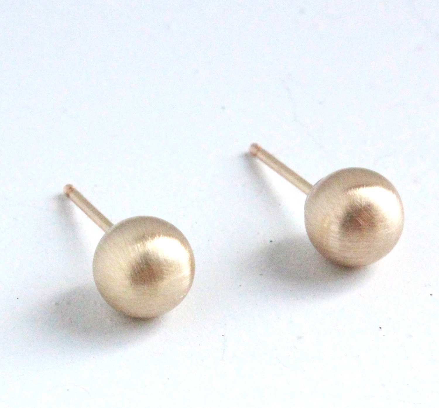 Matte Gold Stud Earrings 6 mm Handmade Jewelry Perfect