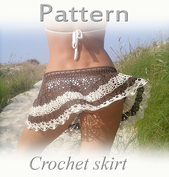 Crochet beach skirt PATTERN PDF crochet cover up by katrinshine