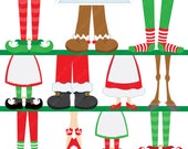 Jolly Feet Cute Digital Clipart - Commercial Use OK - Christmas Graphics - Christmas Clipart - Christmas Feet Il_170x135