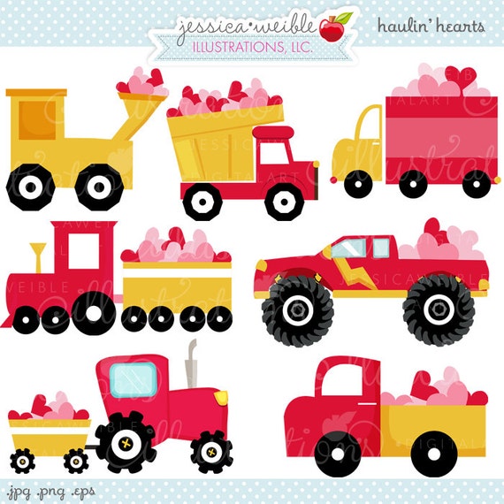 Download Haulin Hearts Cute Digital Clipart Commercial by ...