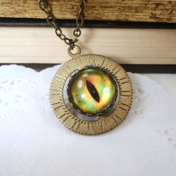 Items similar to Whimsical Jewelry Antique Gold Eyeball Jewelry Eyeball