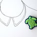 Sea Turtle Felt Brooch, Animal Brooch, Pin - Green Turquoise Aqua