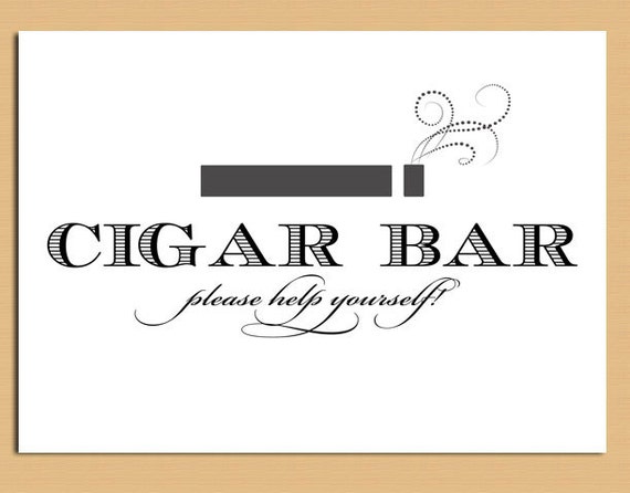 print cardstock 5x7 Bar  Sign, Wedding Printable Cigar Wedding Event Sign  and