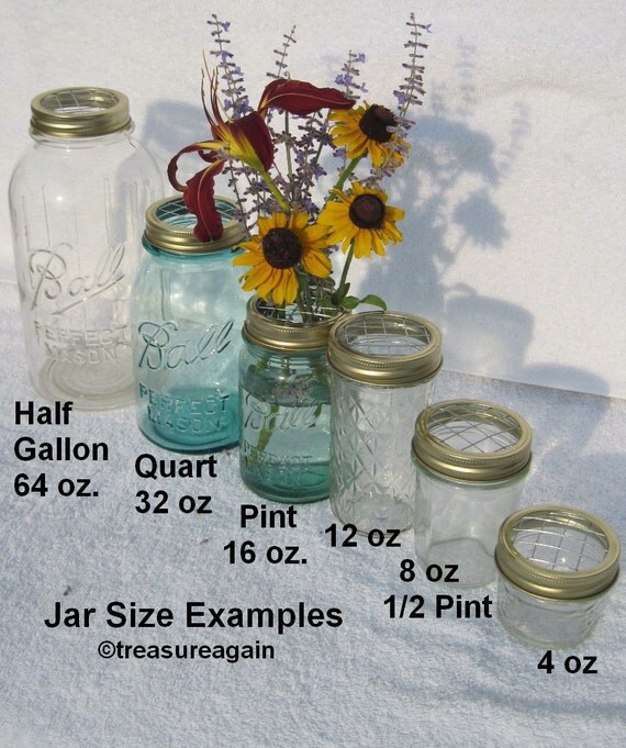 Mason Jar Accessory Variety Pack Solar Light Lid Flower Frog