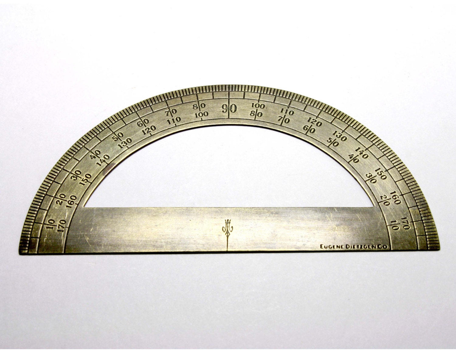 Vintage Brass Protractor by Dietzgen circa 1930's