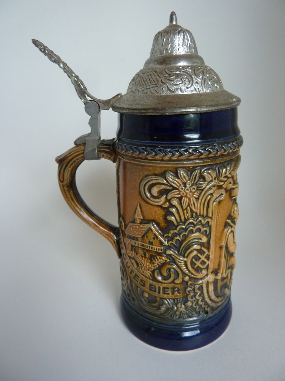 Ceramic Beer Stein w/ Lid