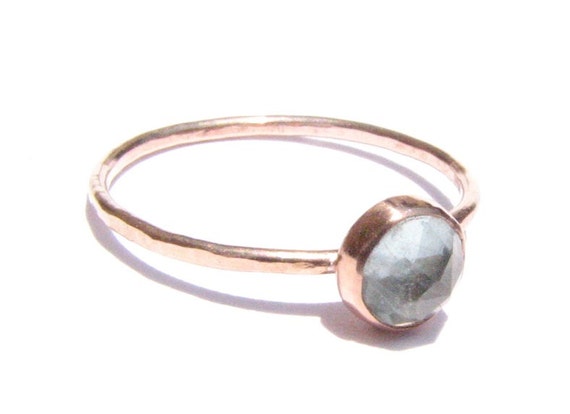 rose gold aquamarine ring