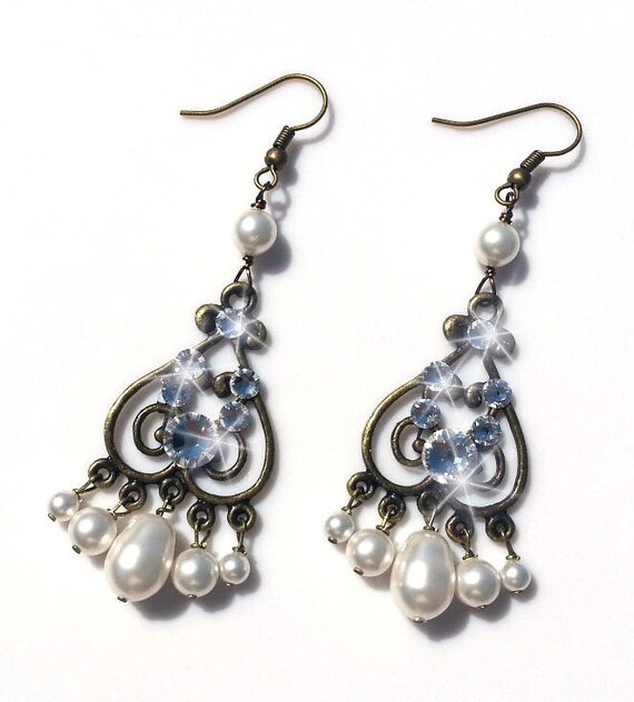 Bridal Chandelier Earrings Crystal Earrings by OliniBridalJewelry