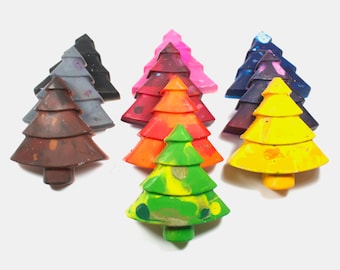 10 Giant Recycled Tree Crayons - reuse, party favors, school supplies, back to school, coloring, art, drawing, kids, boys, girls