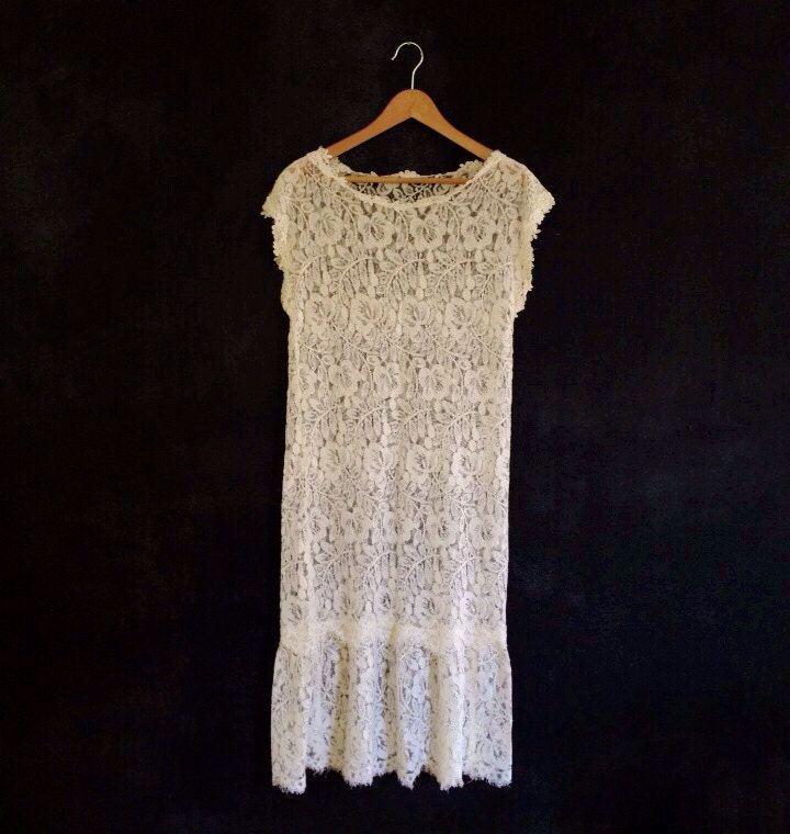 SALE Cream Lace Dress by FoundHound on Etsy