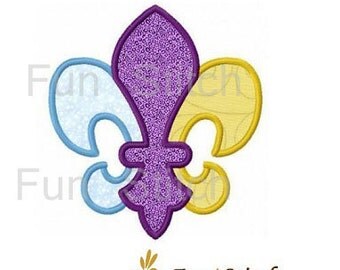 Fleur de lis applique machine embroidery design