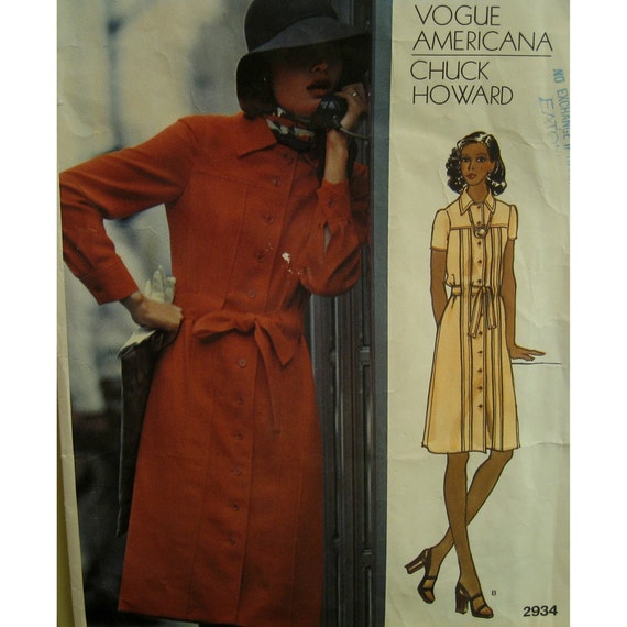 grecian vogue pattern dress 1970s Dress Vintage Shirt Bands, Pattern, Collar Button Front Front,