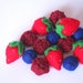 Felt Food Berry set (strawberry raspberry blueberry) eco friendly children's pretend play food for toy kitchen, felt strawberry