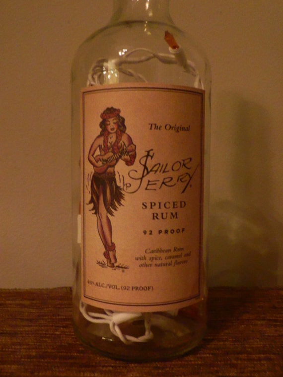 Download Lighted Bottle Sailor Jerry Rum Pinup Girl Amber