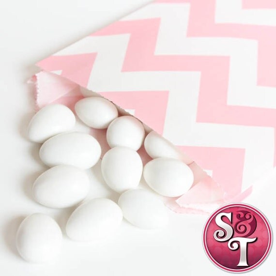 Chevron Light Pink Goodie Favor Treat Bags - Qty 12 Il_570xn
