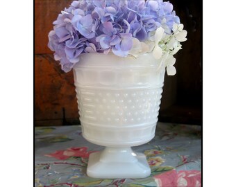 Vintage Milk Glass Planter - Wedding Decor