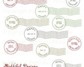 25% OFF SALE 2013 Christmas Postmark Clip Art Noel Happy Holidays North Pole CU ok Noel Il_170x135