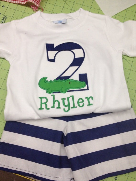 Items similar to Boys alligator birthday outfit on Etsy