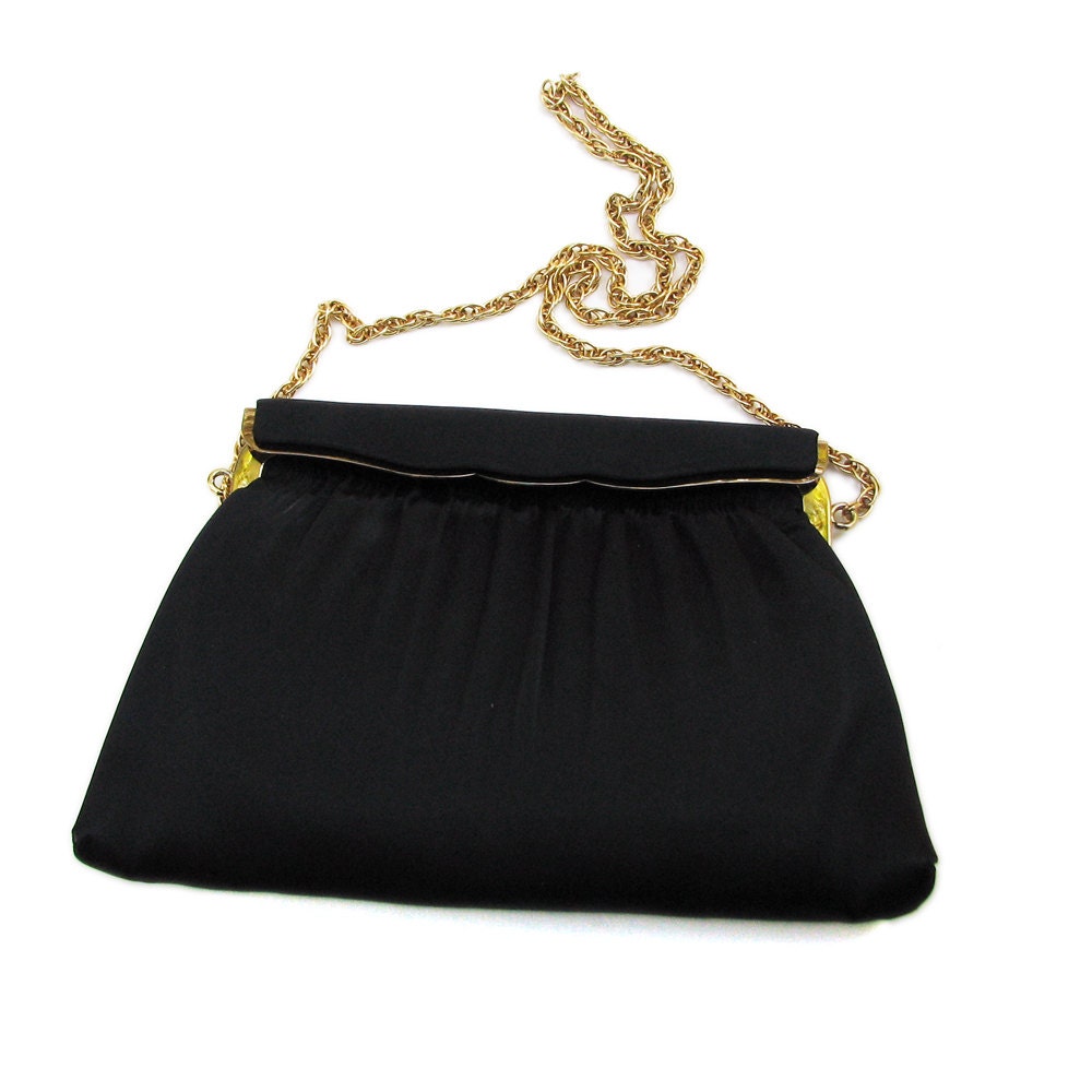 black satin evening purse