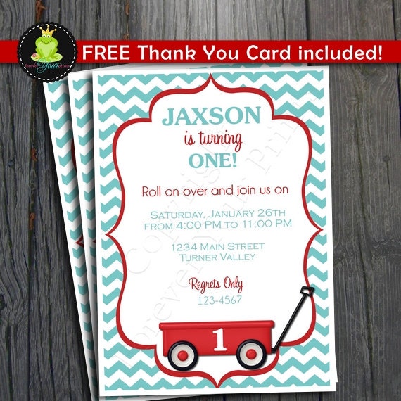 Red Wagon Birthday Invitations 6