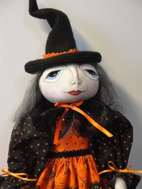 Halloween Witch Primitive Folk Art Doll OOAK by MorningMistDesigns