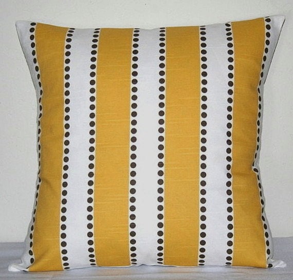 Yellow and White Striped 18 inch Decorative Pillows Accent