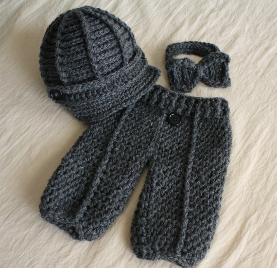 Newsboy Hat Newborn Baby Hat Dark Grey Baby Boy Hat
