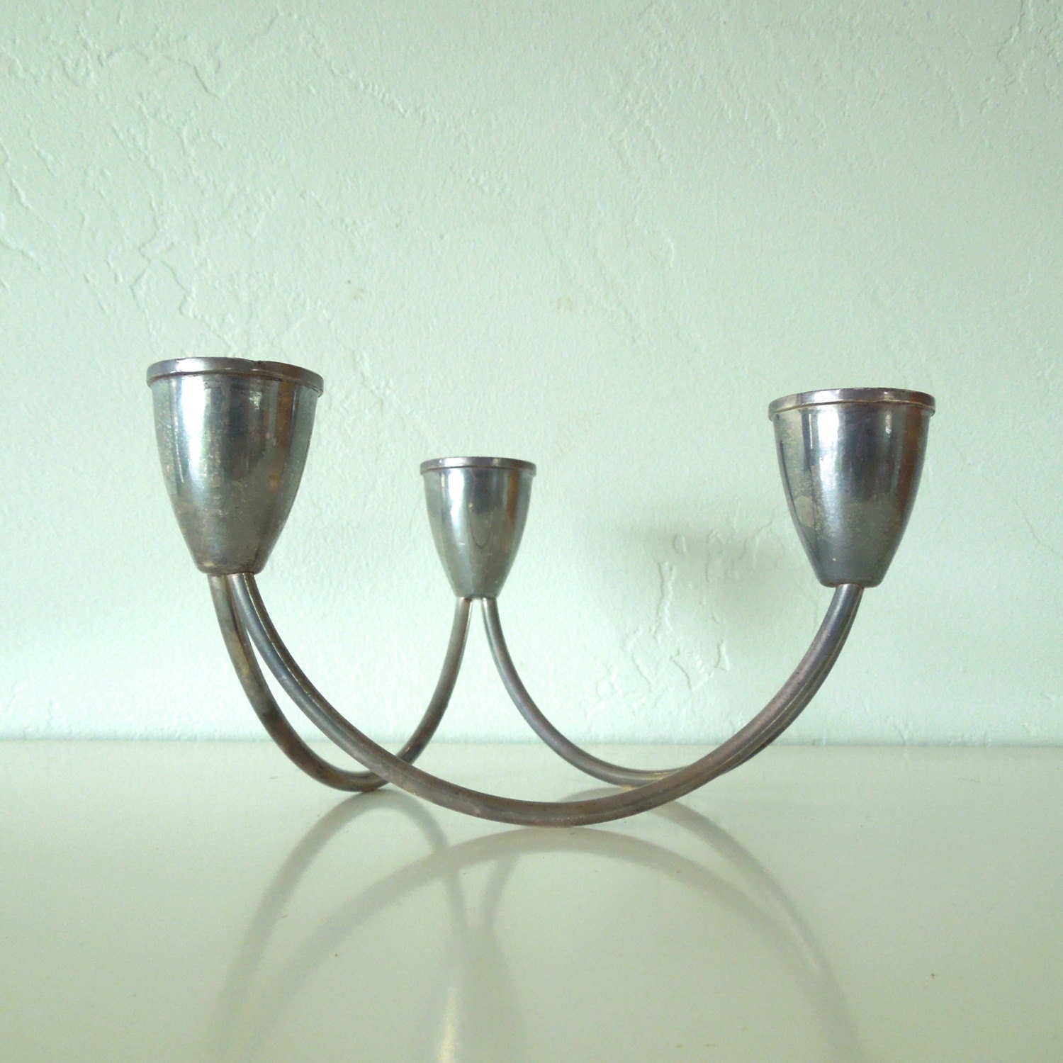 Vintage Sterling Silver Candle Holder 3 candles Mid Century