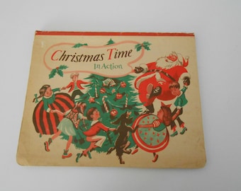 Christmas Time in Action vintage pop-up book 1949