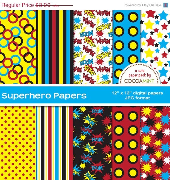 Superhero Digital Papers Il_570xn