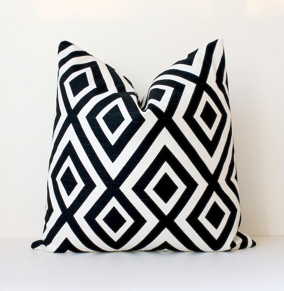 Black Ivory Geometric Designer Pillow Cover 18 Modern