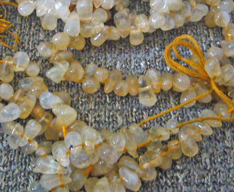 10mm Teardrop 2-Way Yellow Citrine Gems Semi Precious Gemstone Genuine ...