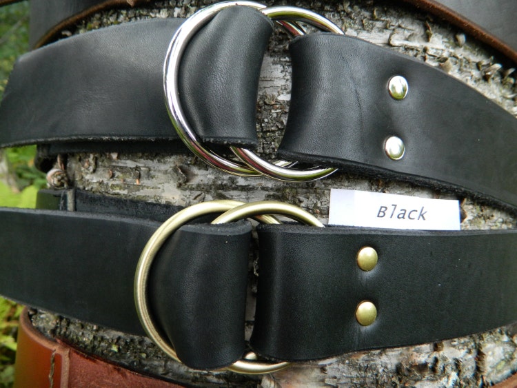 Handmade Double Ring Leather Belt Mens Womens 1 by MountainLeather